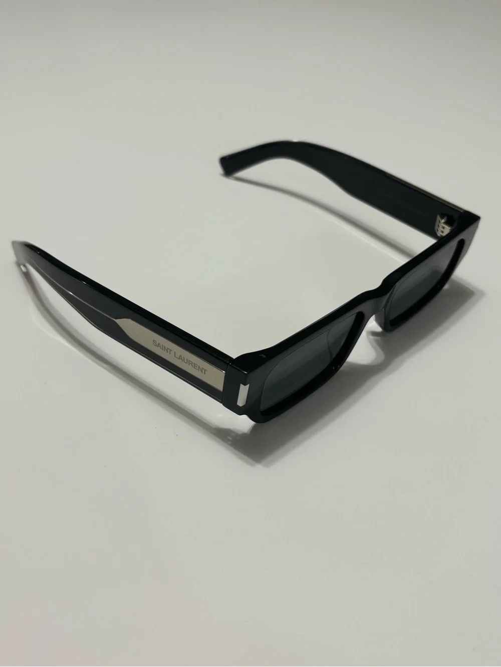 Saint Laurent SL 660/F 001 Black Rectangular Sunglasses 54-17-145 Japan